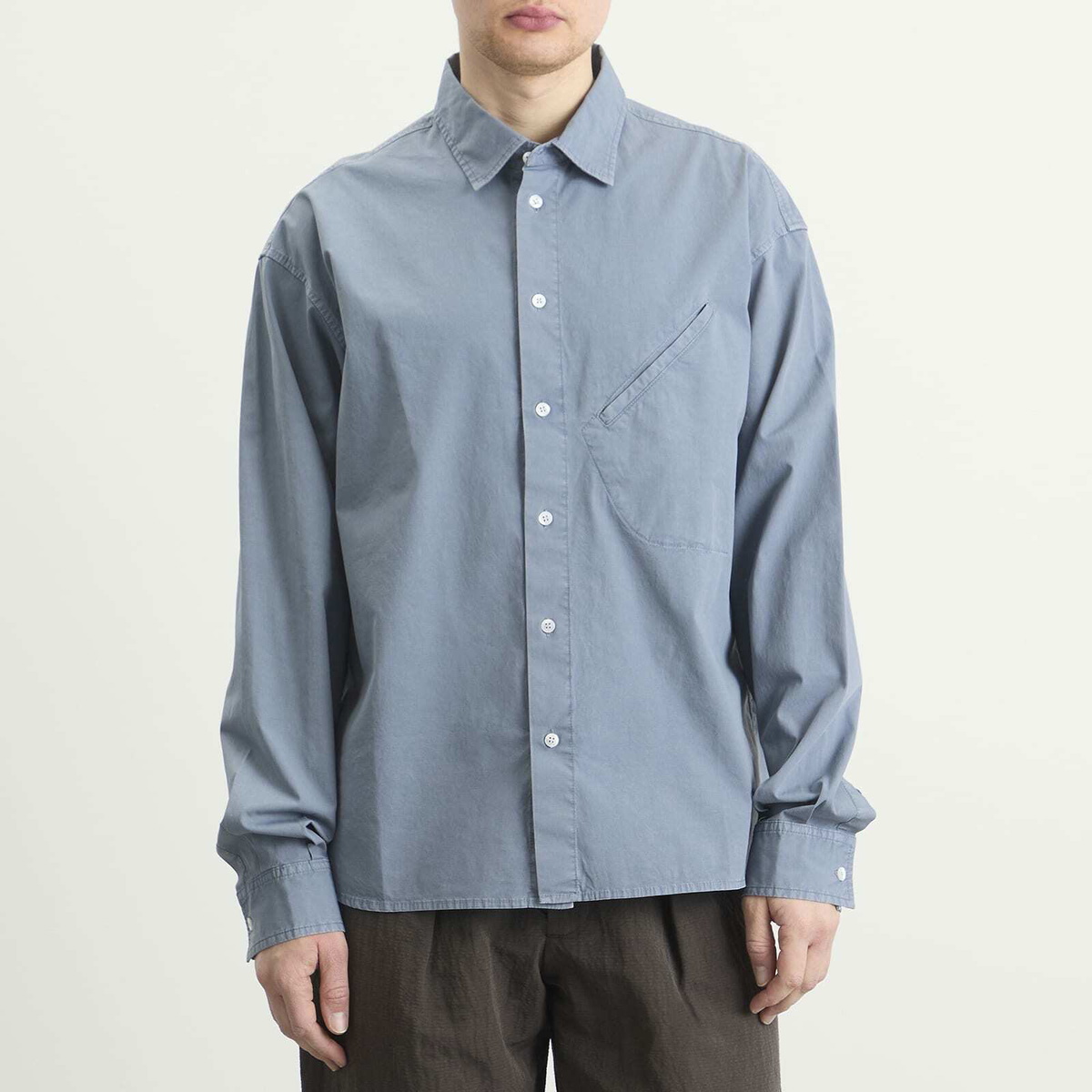 Ranra Men's Field Cotton Long Sleeve Shirt in Folkstone Grey