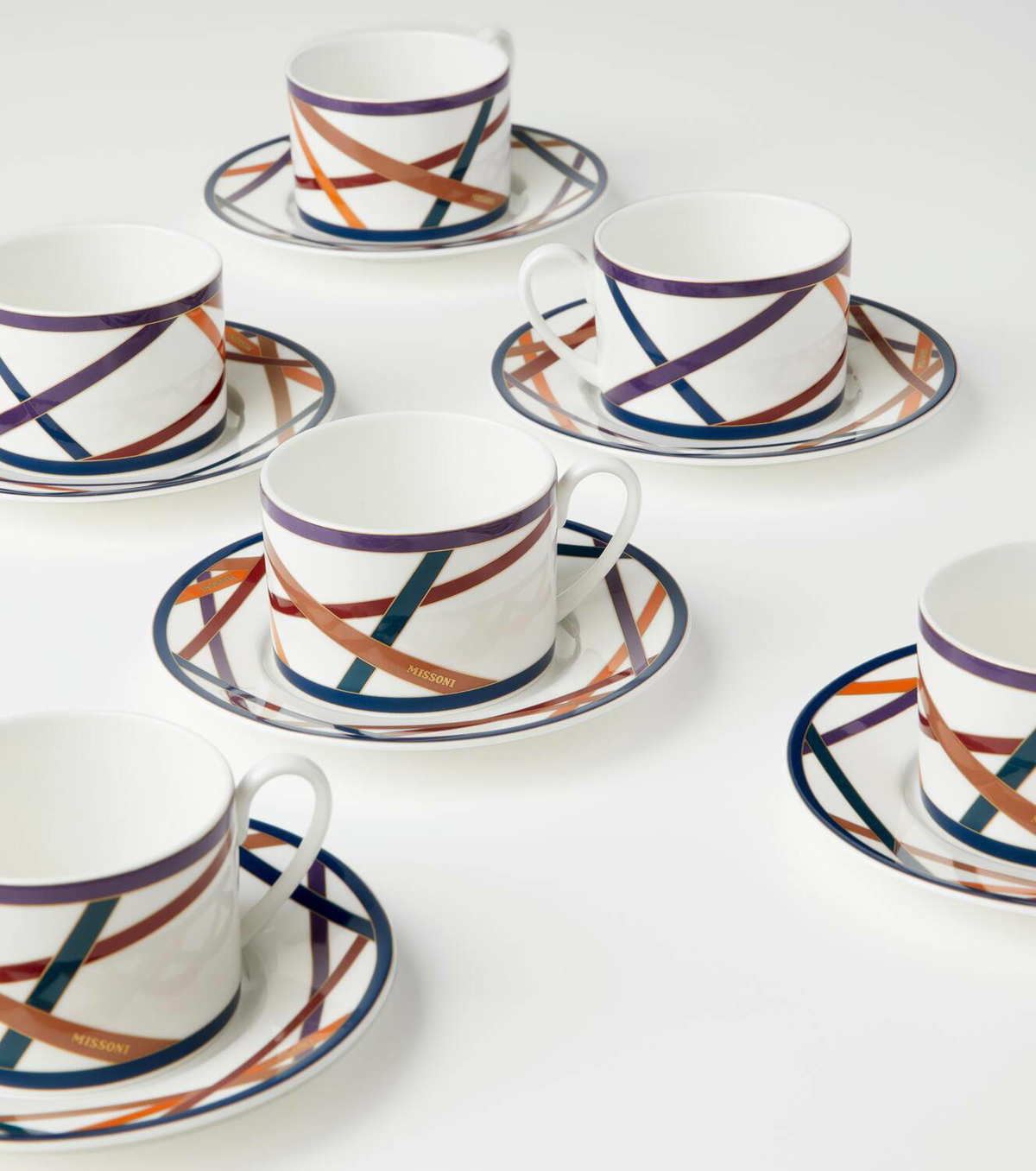 Missoni Nastri set of 6 teacups and saucers