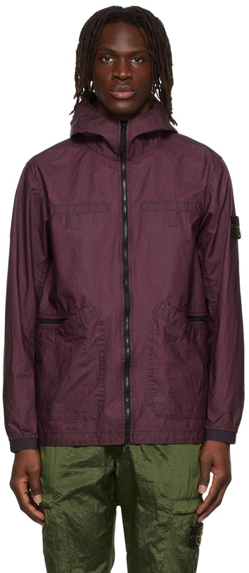 Photo: Stone Island Burgundy Cotton Jacket