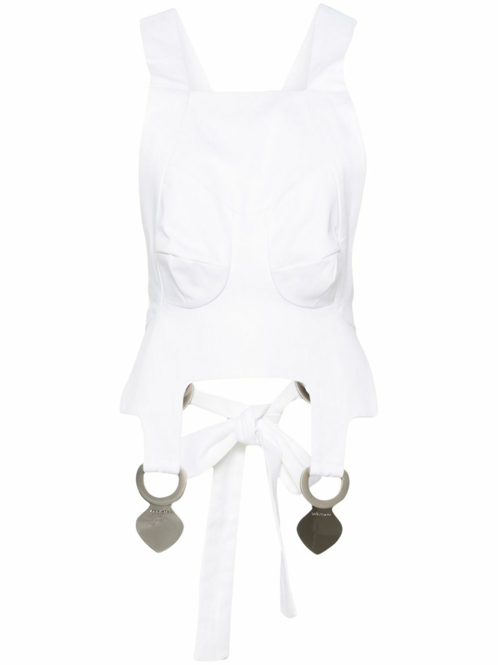 Sinead O'Dwyer White Square Neck Crop Top