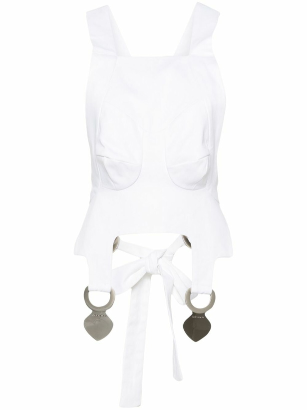 Photo: Sinead O'Dwyer White Square Neck Crop Top