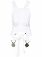 Sinead O'Dwyer White Square Neck Crop Top