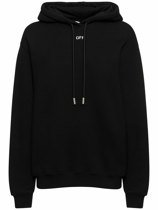 Photo: OFF-WHITE - Diag Embroidered Regular Cotton Hoodie
