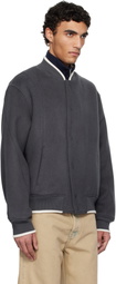 Axel Arigato Gray Typo Varsity Bomber Jacket
