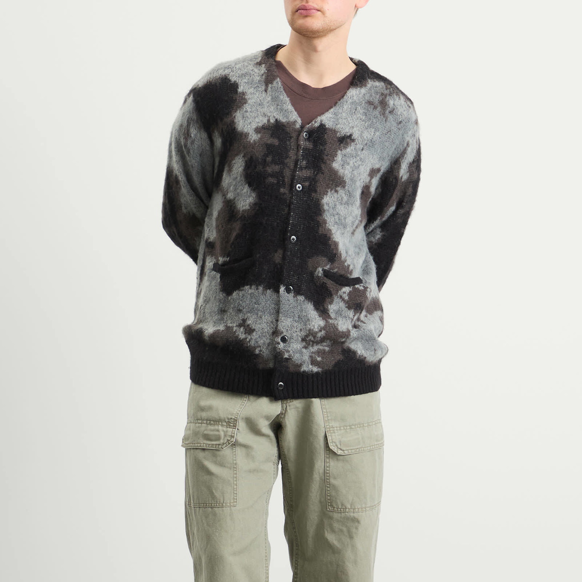 Manastash Men's Blurry Jaquard Cardigan in Black