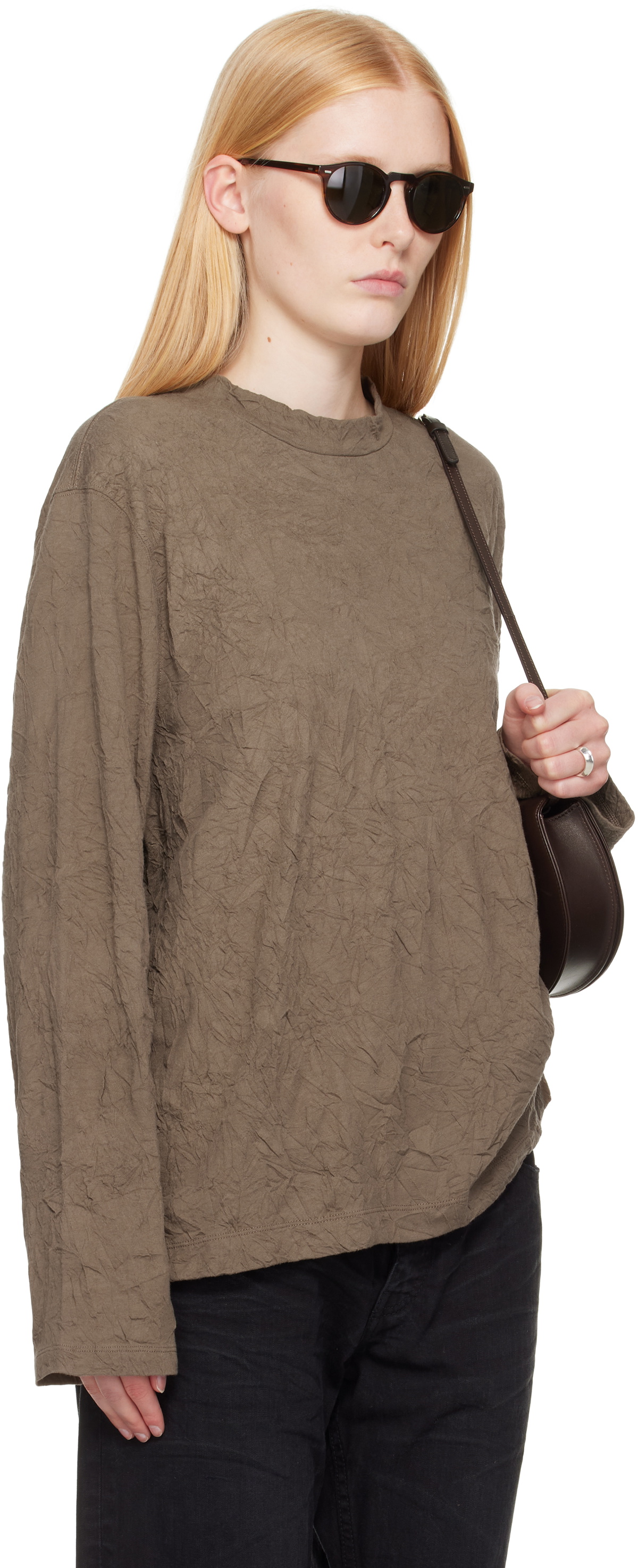 OUR LEGACY Khaki Big Long Sleeve T-shirt Our Legacy