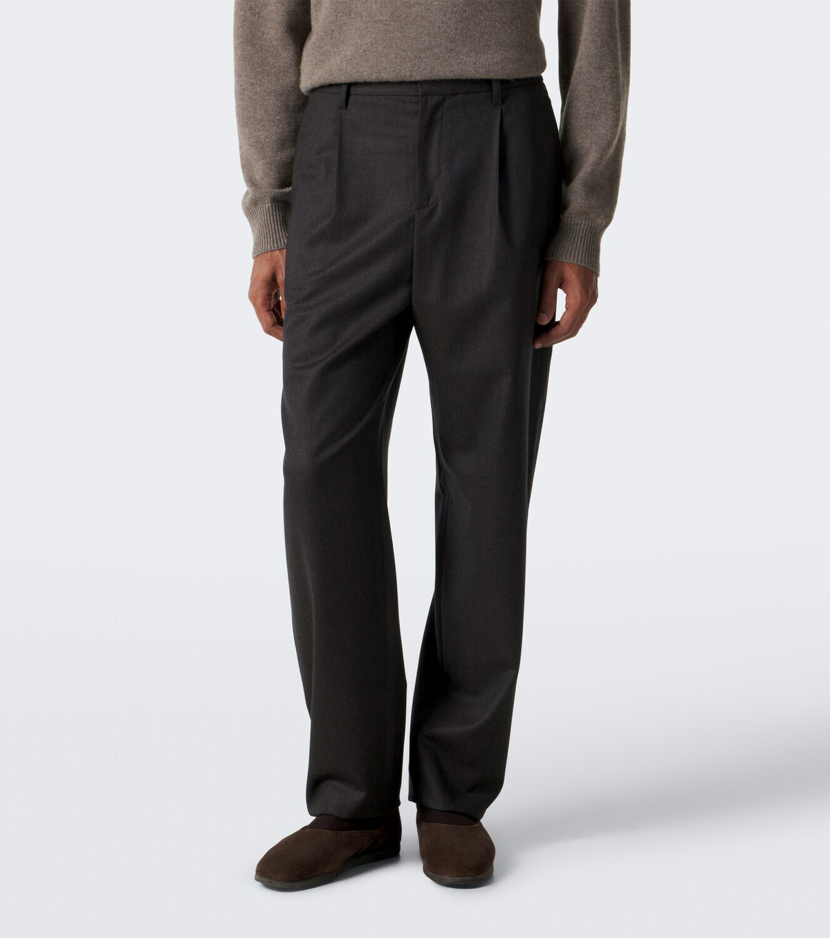 Agnona Wool pleated straight pants