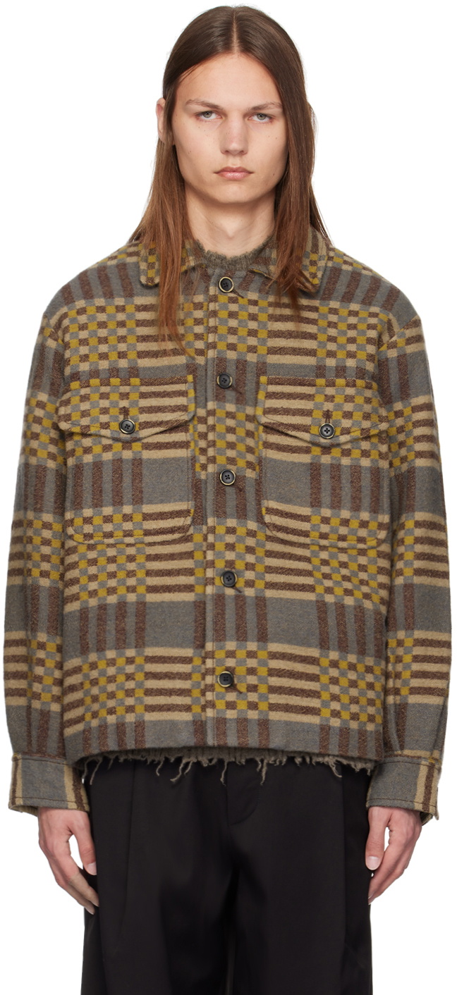 ジャケットその他 UMA WANG Men Jacket LUM6512UW243 Brown ユマワン UMA WANG Jade Jacket （MUSTARD/RED） - ファッション