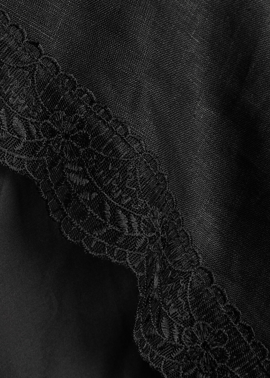 Staud Lace-trim Linen Shorts Black