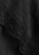 Staud Lace-trim Linen Shorts Black