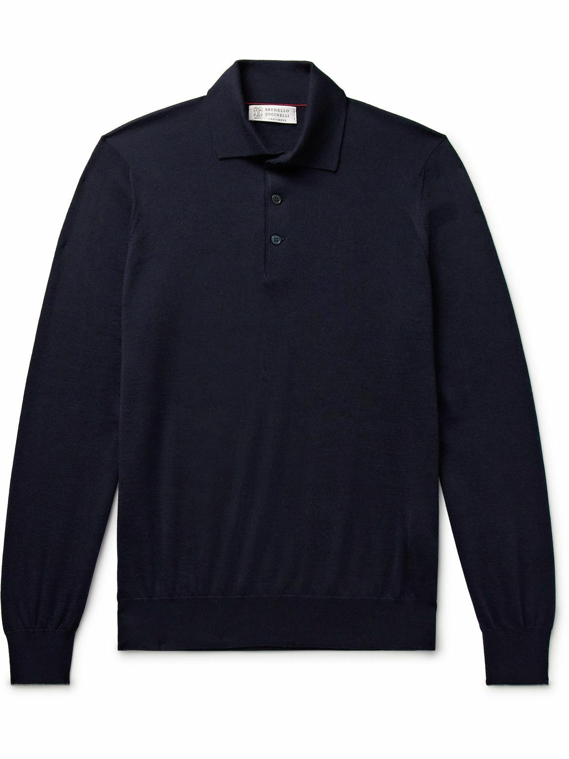 Brunello Cucinelli - Virgin Wool and Cashmere-Blend Polo Shirt - Blue ...