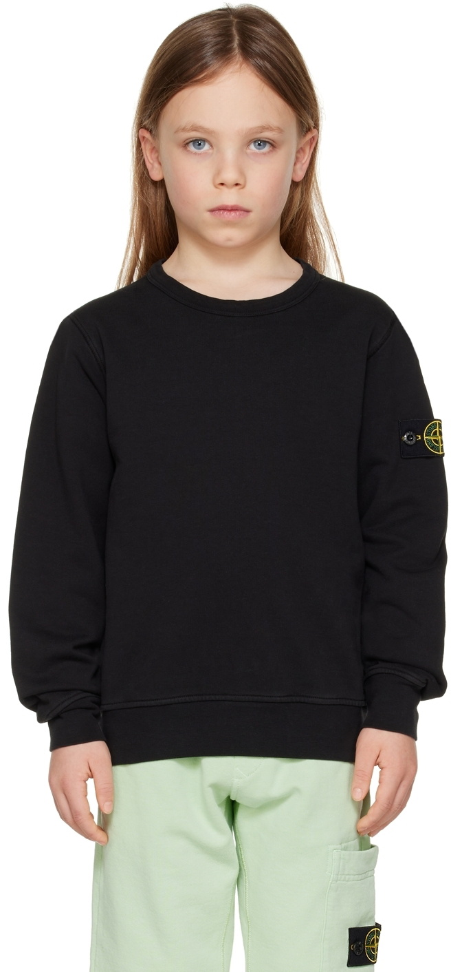 Stone Island Junior Kids Black Patch Sweatshirt