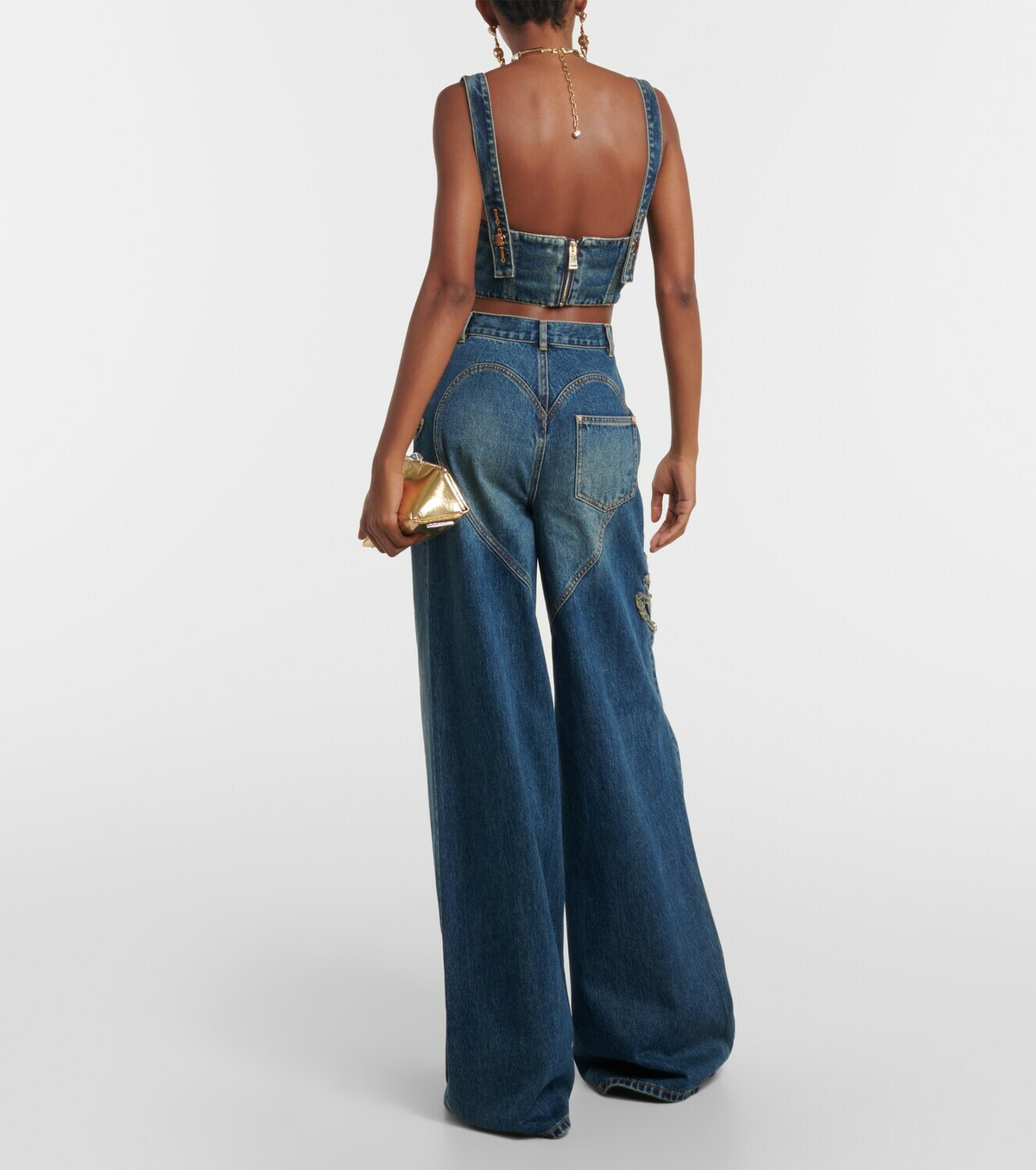 Area Claw embellished cutout jeans
