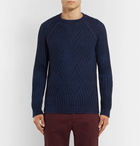 Altea - Mélange Cable-Knit Virgin Wool Sweater - Men - Blue