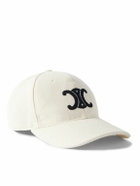 CELINE - Triomphe Logo-Embroidered Wool-Blend Baseball Cap - Neutrals