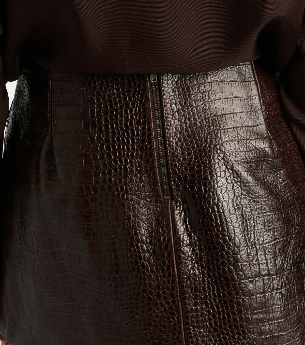 The Frankie Shop Rory croc-effect leather miniskirt