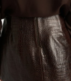 The Frankie Shop Rory croc-effect leather miniskirt