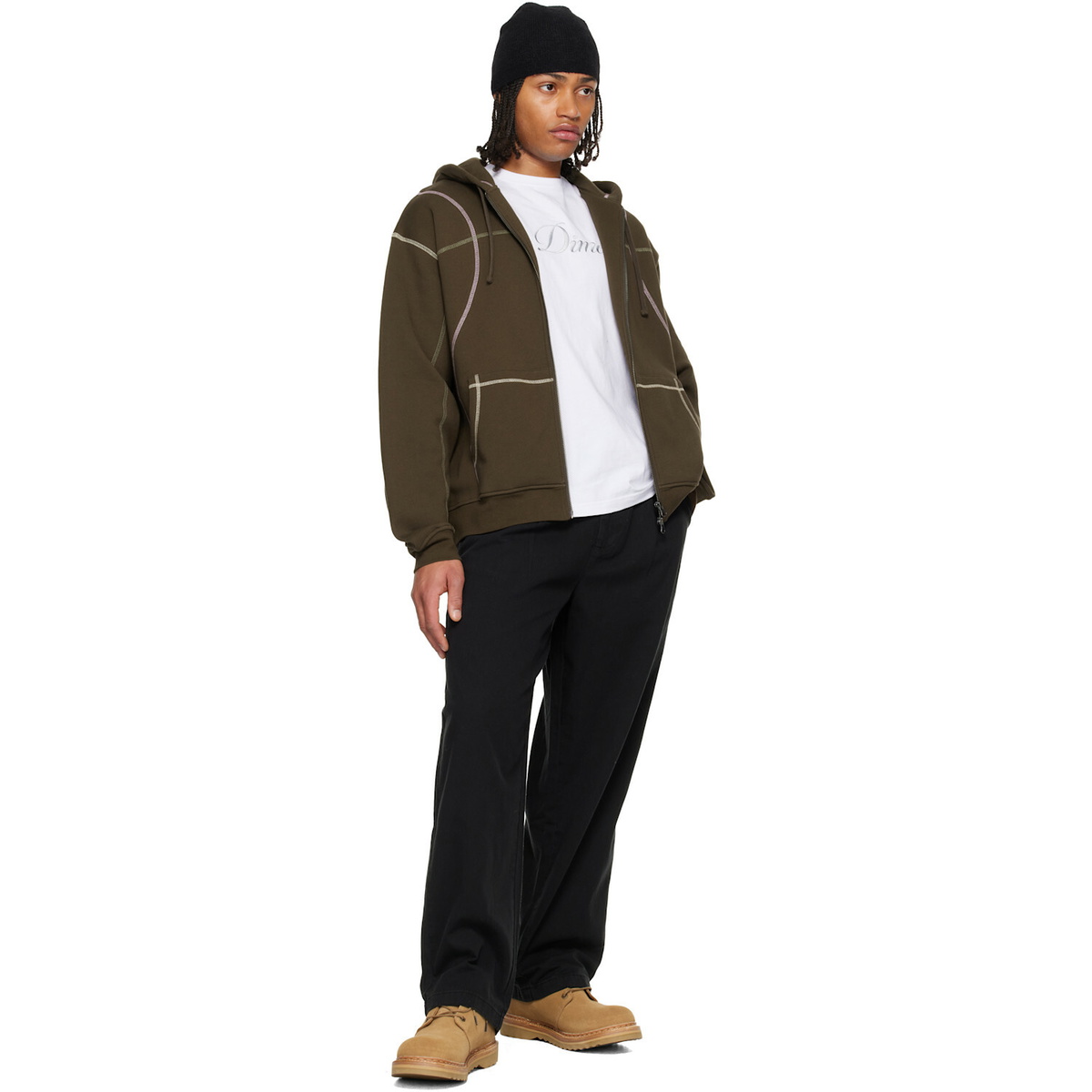 Dime Brown Court Zip Hoodie