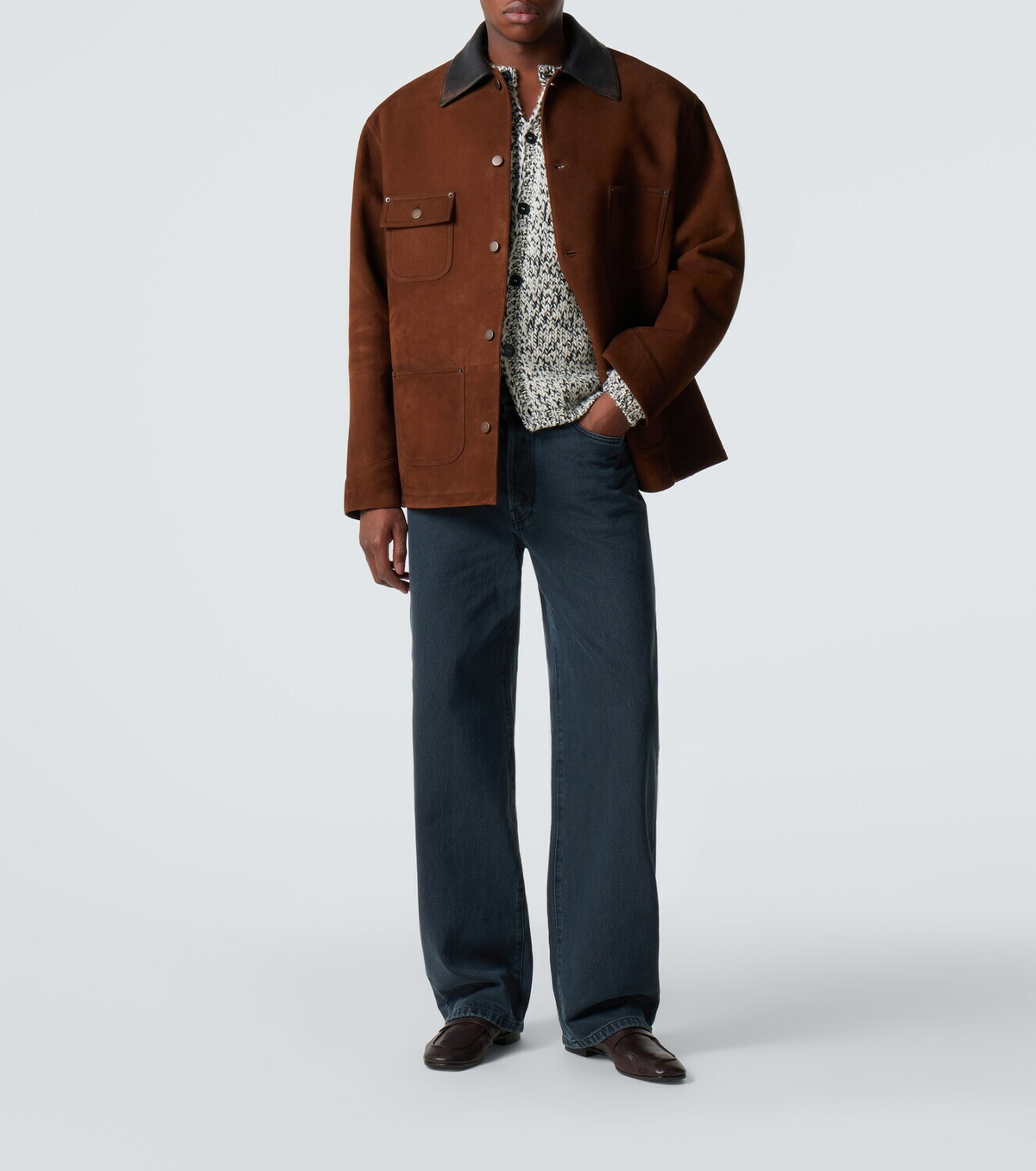 Prada Leather-trimmed suede jacket Prada