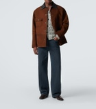 Prada Leather-trimmed suede jacket