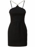 AZZARO Stretch Viscose Crepe Halter Neck Dress