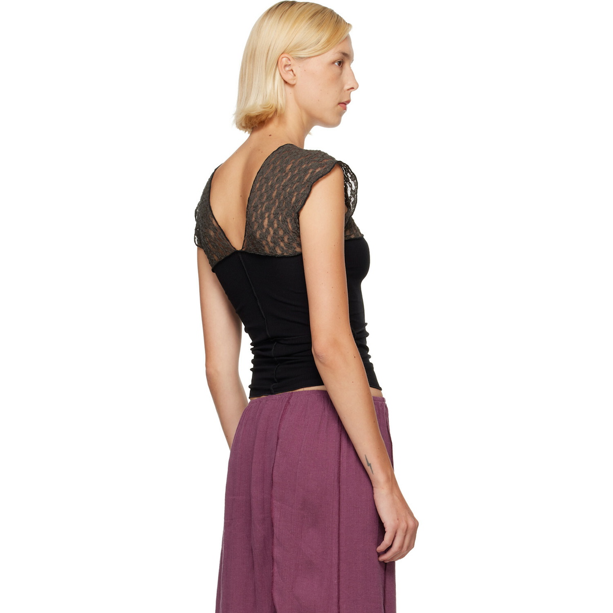 Baserange SSENSE Exclusive Black & Taupe Nehru Top