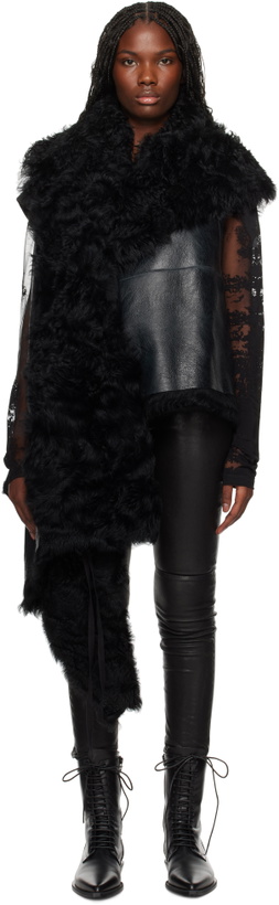 Photo: Ann Demeulemeester Black Svea Asymmetric Shearling Vest