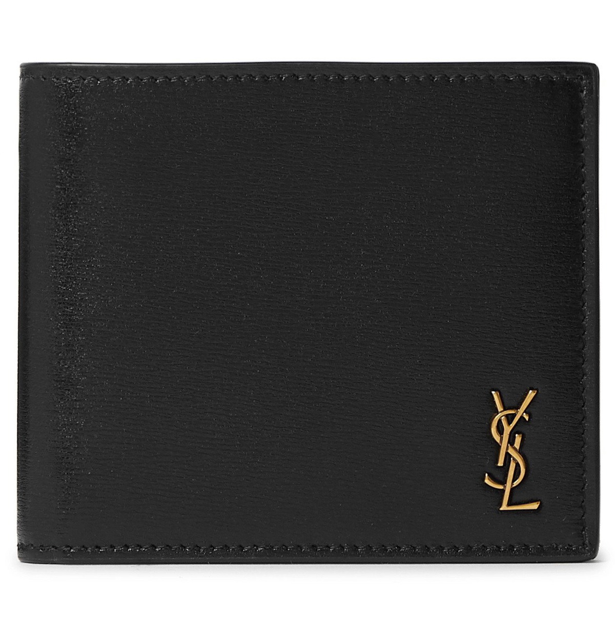 SAINT LAURENT - Logo-Appliquéd Leather Billfold Wallet - Black