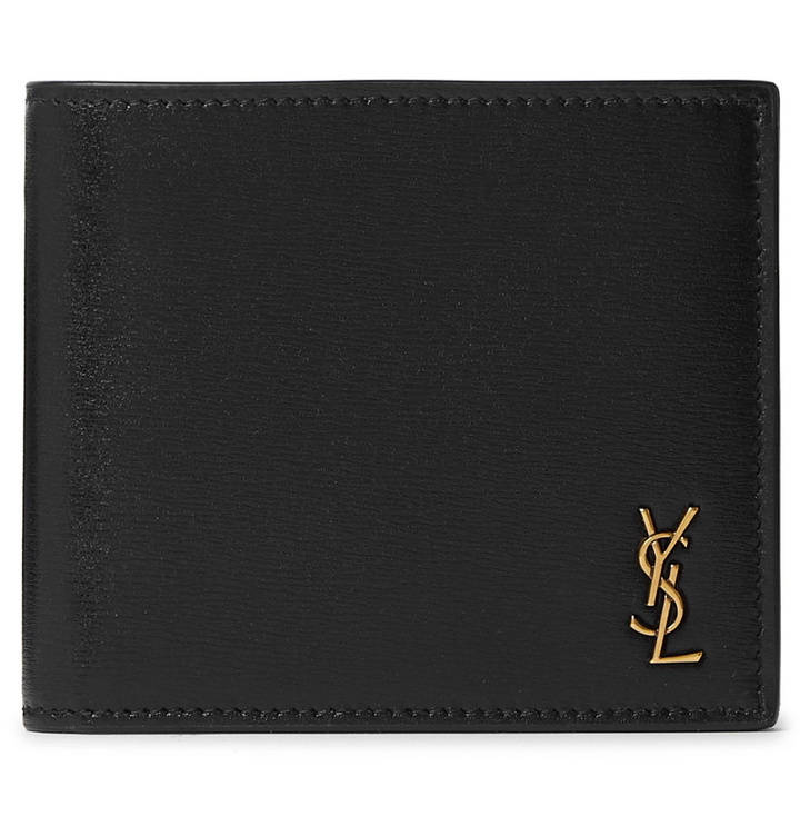 Photo: SAINT LAURENT - Logo-Appliquéd Leather Billfold Wallet - Black