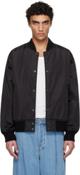 Reigning Champ Black Econyl Satin Nylon Stadium Bomber Jacket