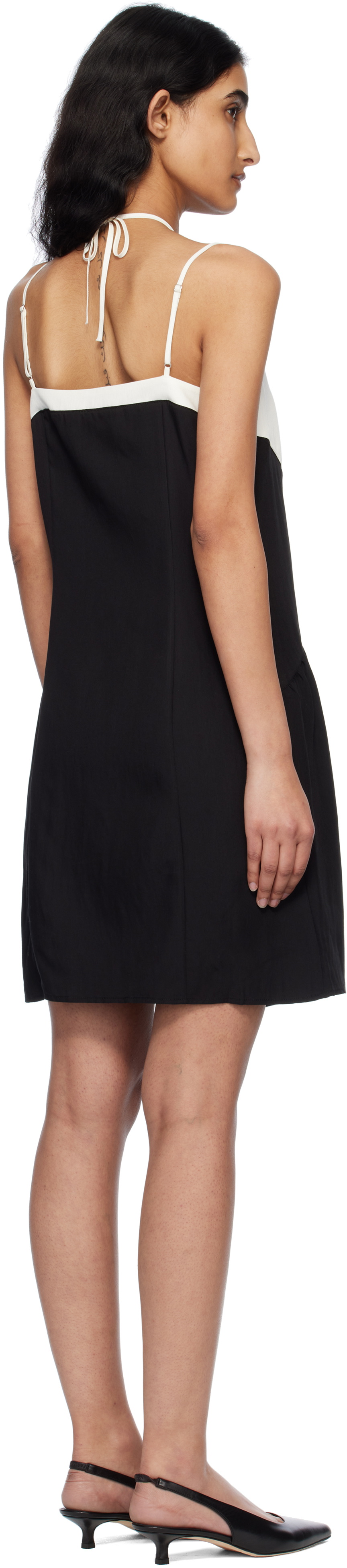 Kijun Black & Off-White Blocked Camisole Minidress