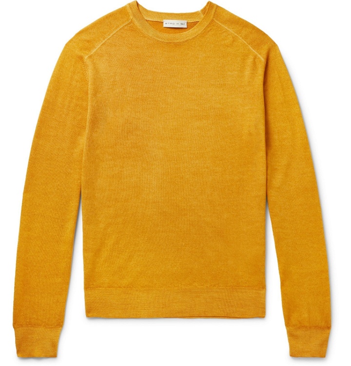 Photo: Etro - Slim-Fit Wool Sweater - Yellow