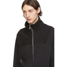 Rick Owens Black Zipfront Jogger Sweater