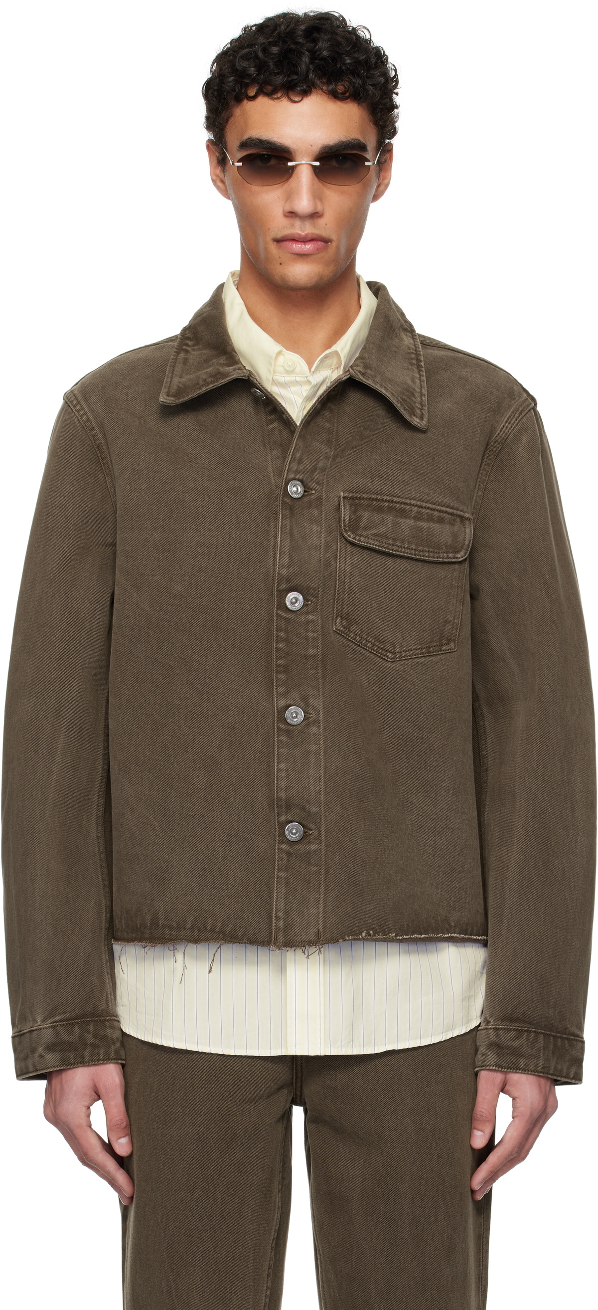 Our Legacy - Cut Rebirth Jacket Olive Pigment Coated Weave