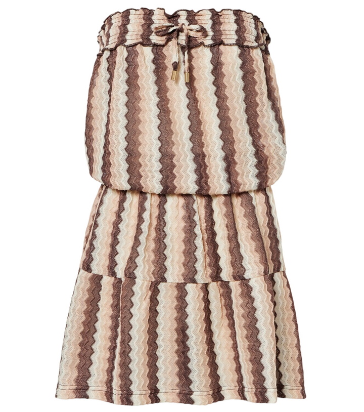 Photo: Melissa Odabash Isla strapless striped minidress