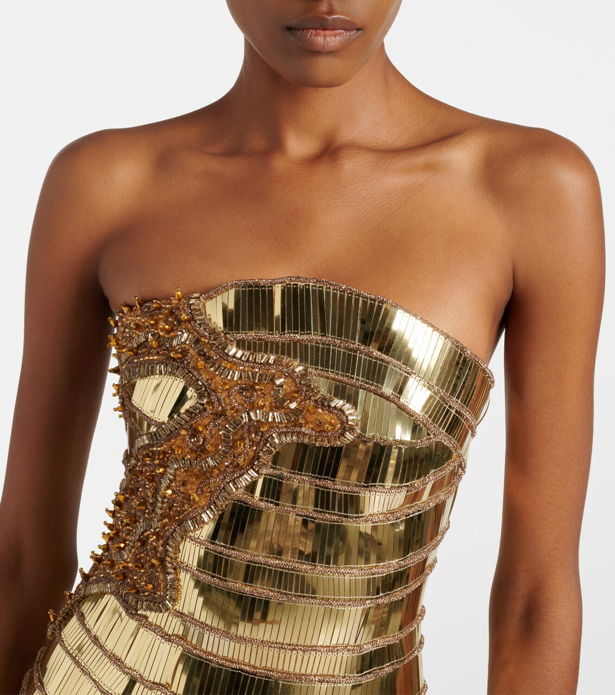 Rachel Gilbert Ariel embellished bustier dress