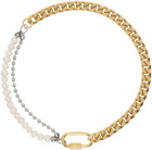 IN GOLD WE TRUST PARIS Gold & Silver Curb Chain Necklace