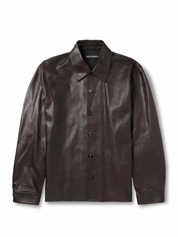 Photo: Our Legacy - Welding Leather Shirt - Brown