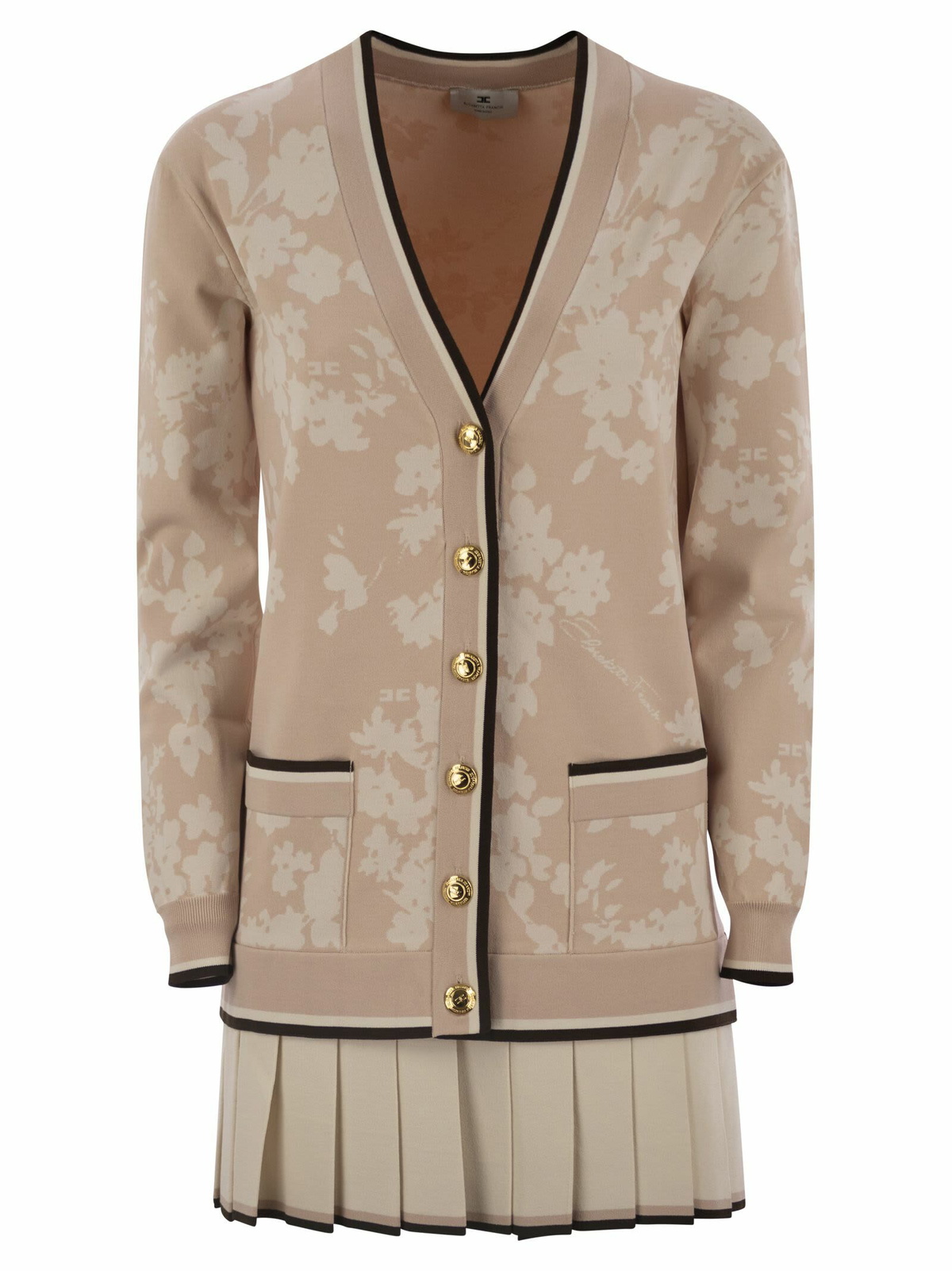 パーティードレス ELISABETTA FRANCHI Knitted dress in floral jacquard Elisabetta Franchi Knitted Dress In Floral Jacquard
