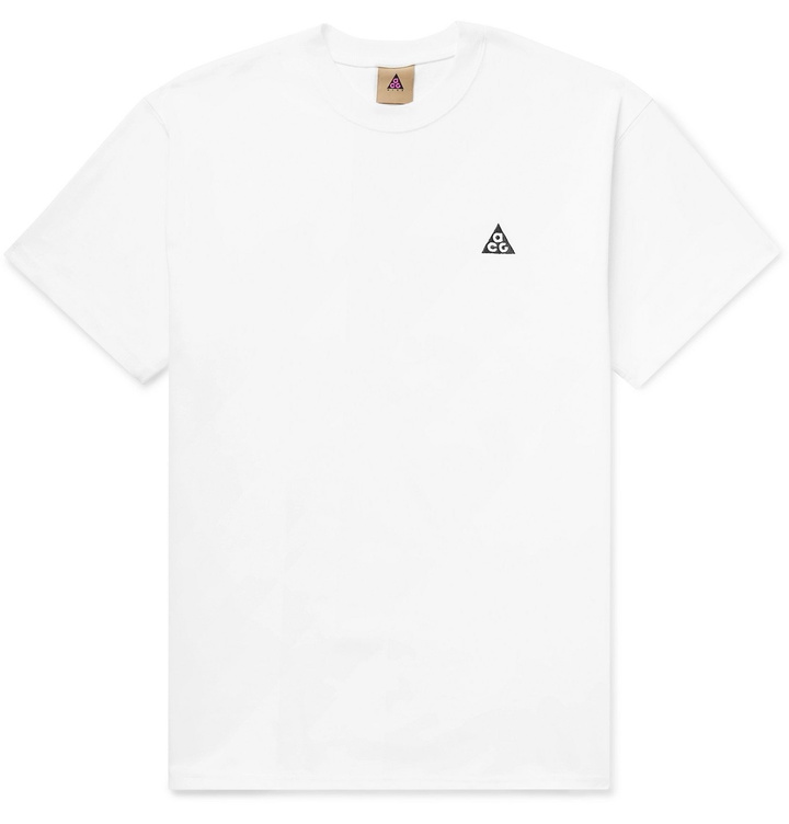 Photo: Nike - ACG NRG Logo-Embroidered Cotton-Jersey T-Shirt - White