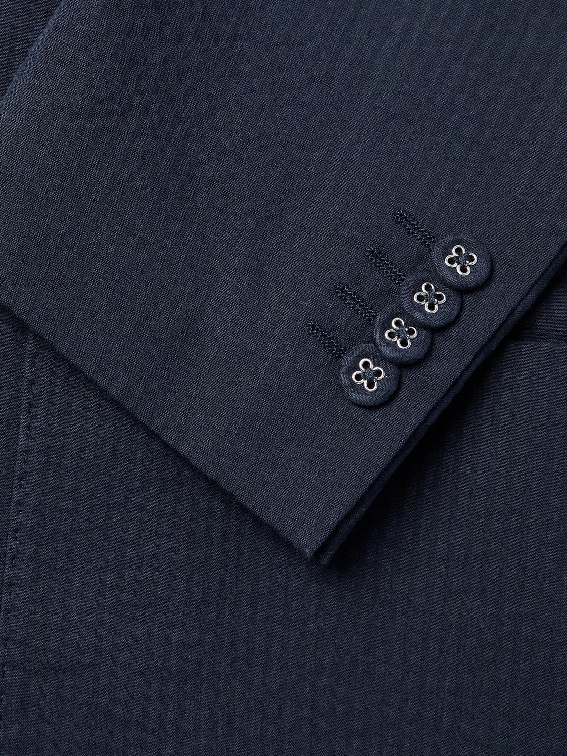 Officine Générale - Leon Double-Breasted Striped Cotton-Seersucker Jacket - Blue