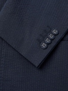 Officine Générale - Leon Double-Breasted Striped Cotton-Seersucker Jacket - Blue
