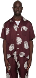 Bode Burgundy Lattice Sphere Shirt