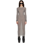 Rick Owens Taupe Tower Rib LS Midi Dress