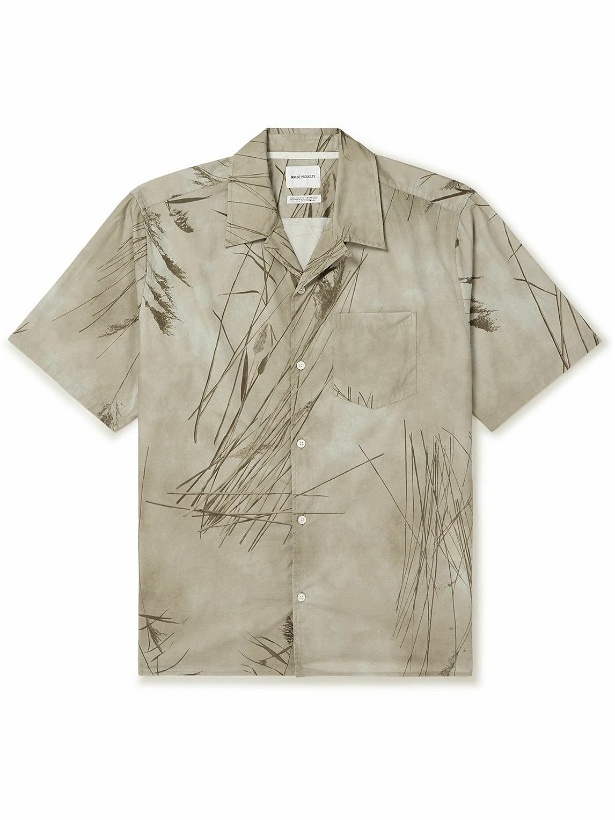Photo: Norse Projects - Carsten Convertible-Collar Printed Cotton-Poplin Shirt - Brown