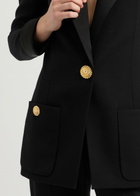 Balmain Satin-trimmed Wool Blazer Black