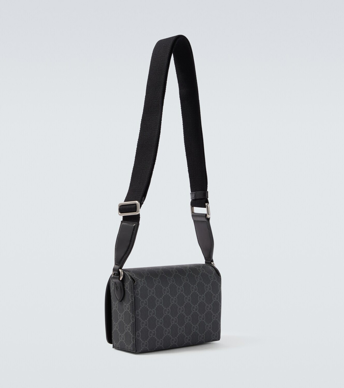 Gucci GG Supreme leather-trimmed canvas crossbody bag