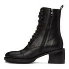 Ann Demeulemeester Black Leather Heel Lace-Up Boots