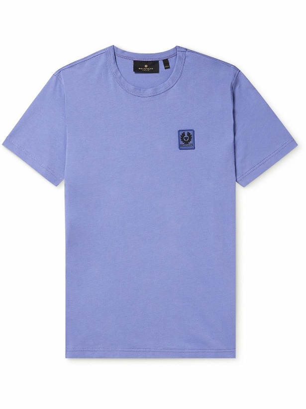 Photo: Belstaff - Logo-Appliquéd Cotton-Jersey T-Shirt - Purple