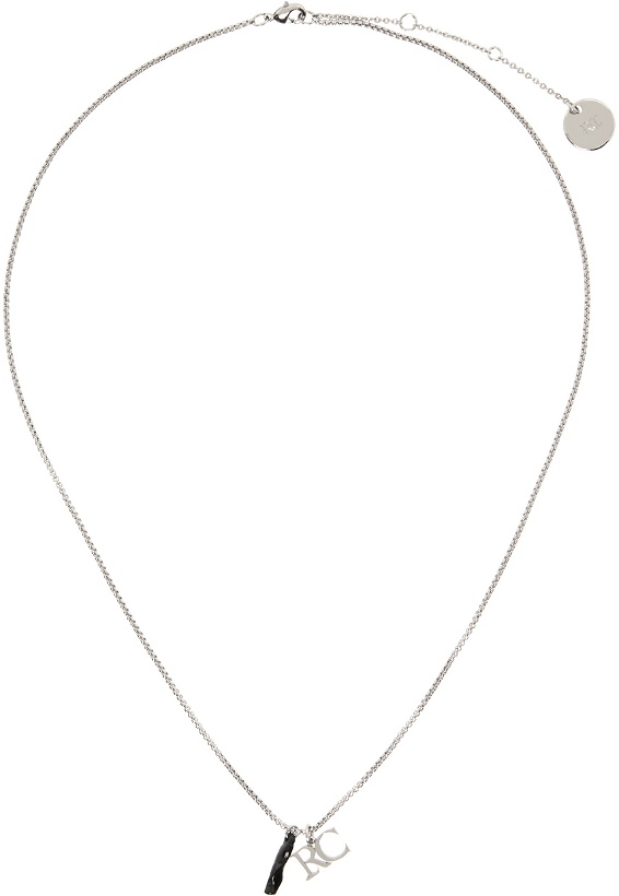Photo: Recto Silver 'RC' Logo Bone Necklace